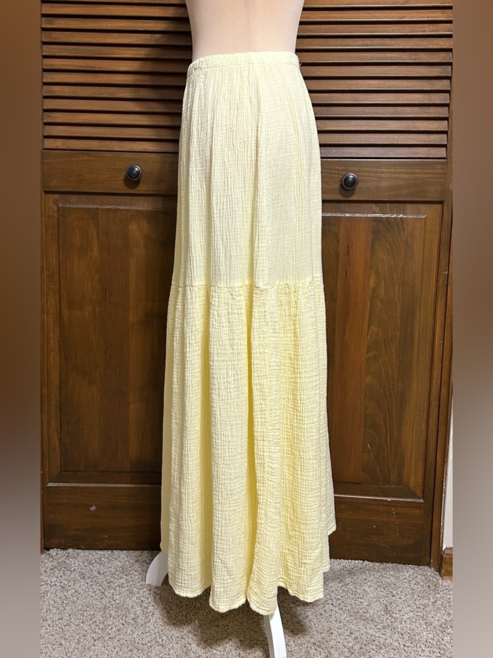 NWT Red Haute Yellow Pullon Maxi S Pastel Yellow Pullon Maxi Skirt Size S - Picture 2 of 5